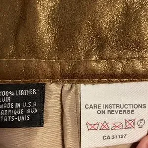 Dkny | Skirts | Dkny 0 Leather Cuir Made In Usa Mini Skirt Size 4 